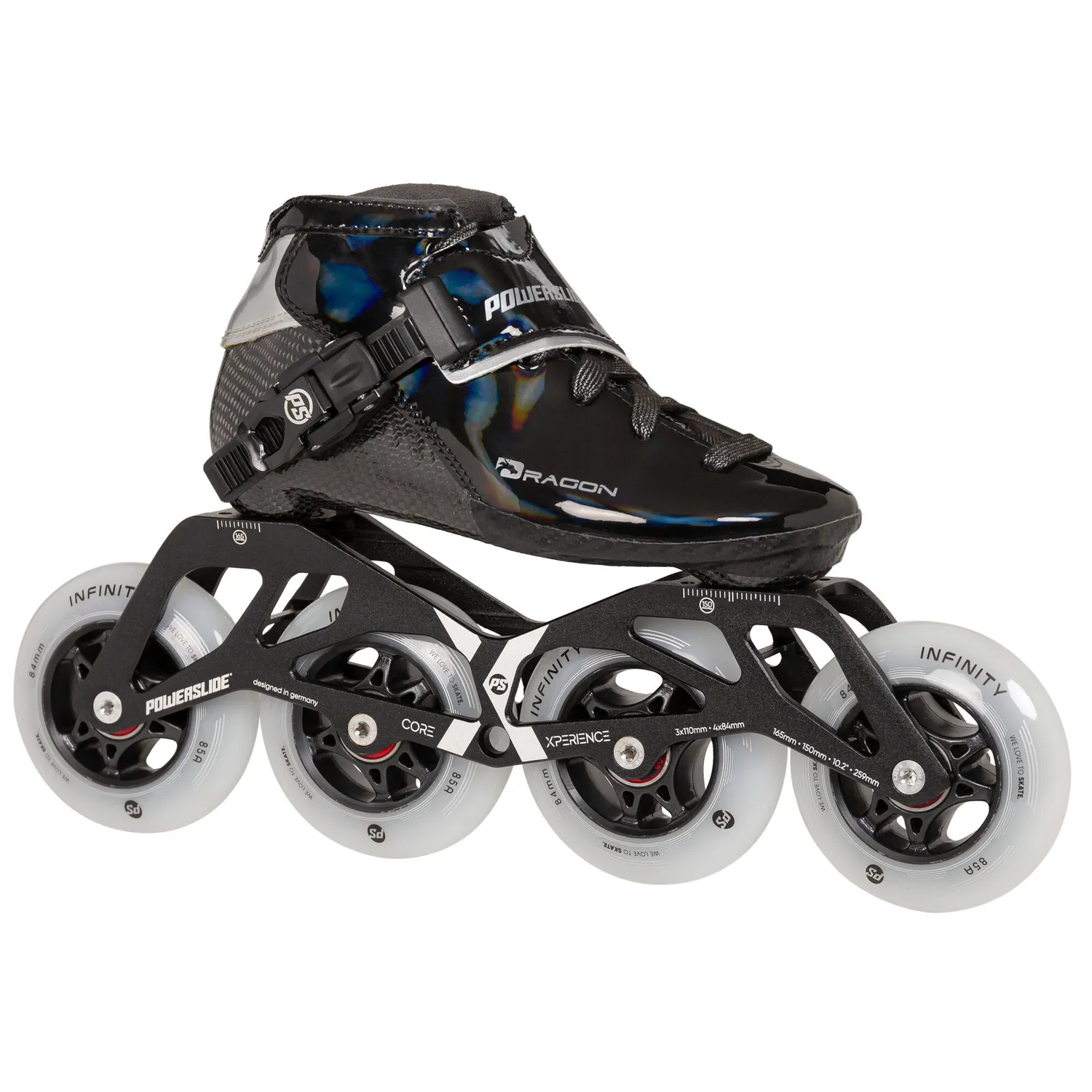 Powerslide Dragon Black 84 speedskøjter børn 4x84