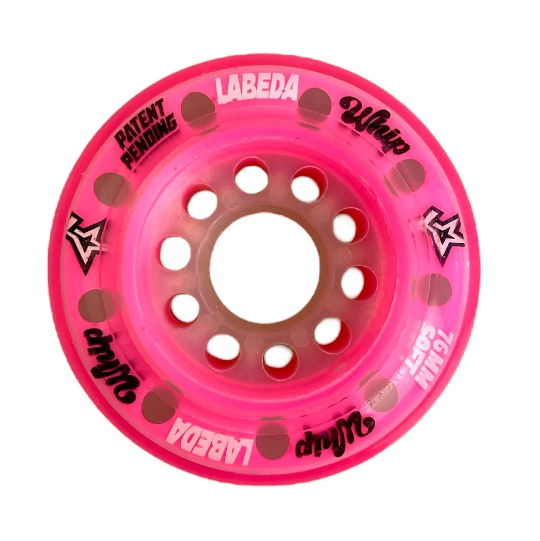 Labeda Whip Soft rullehockeyhjul 76mm pink med spacere