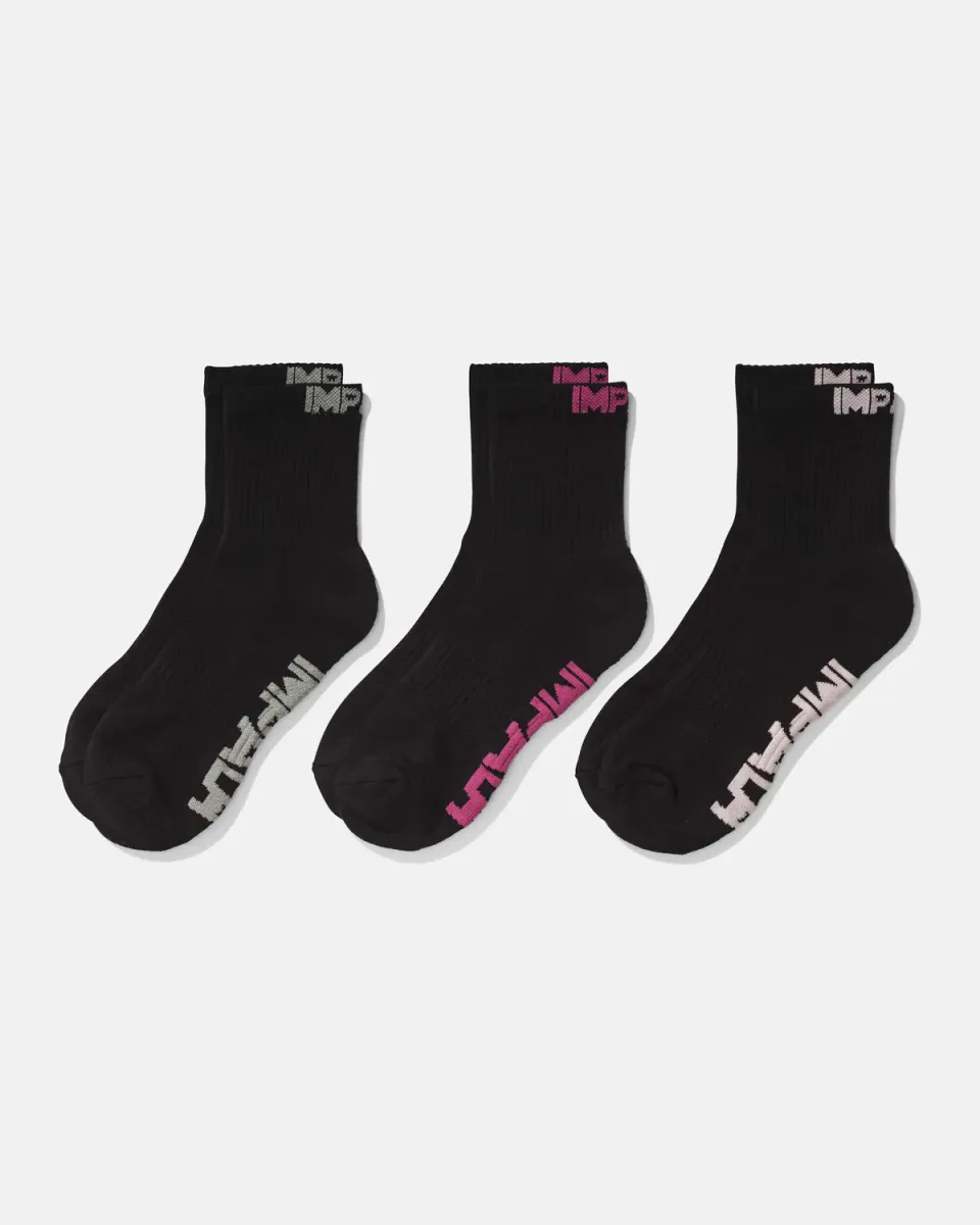 Impala Everyday Sock 3pk strømper sort økologisk bomuld