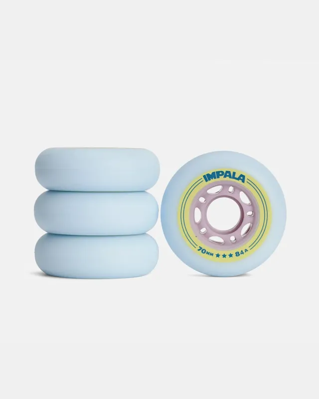 Impala inline hjul Sky Blue Yellow 70mm 4-pak