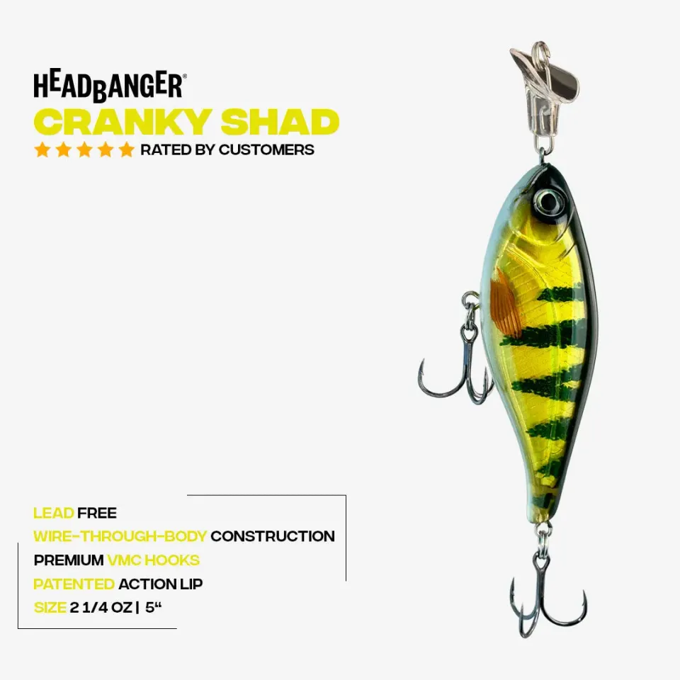 Headbanger Cranky Shad 5" wobler Natural Perch trofæ