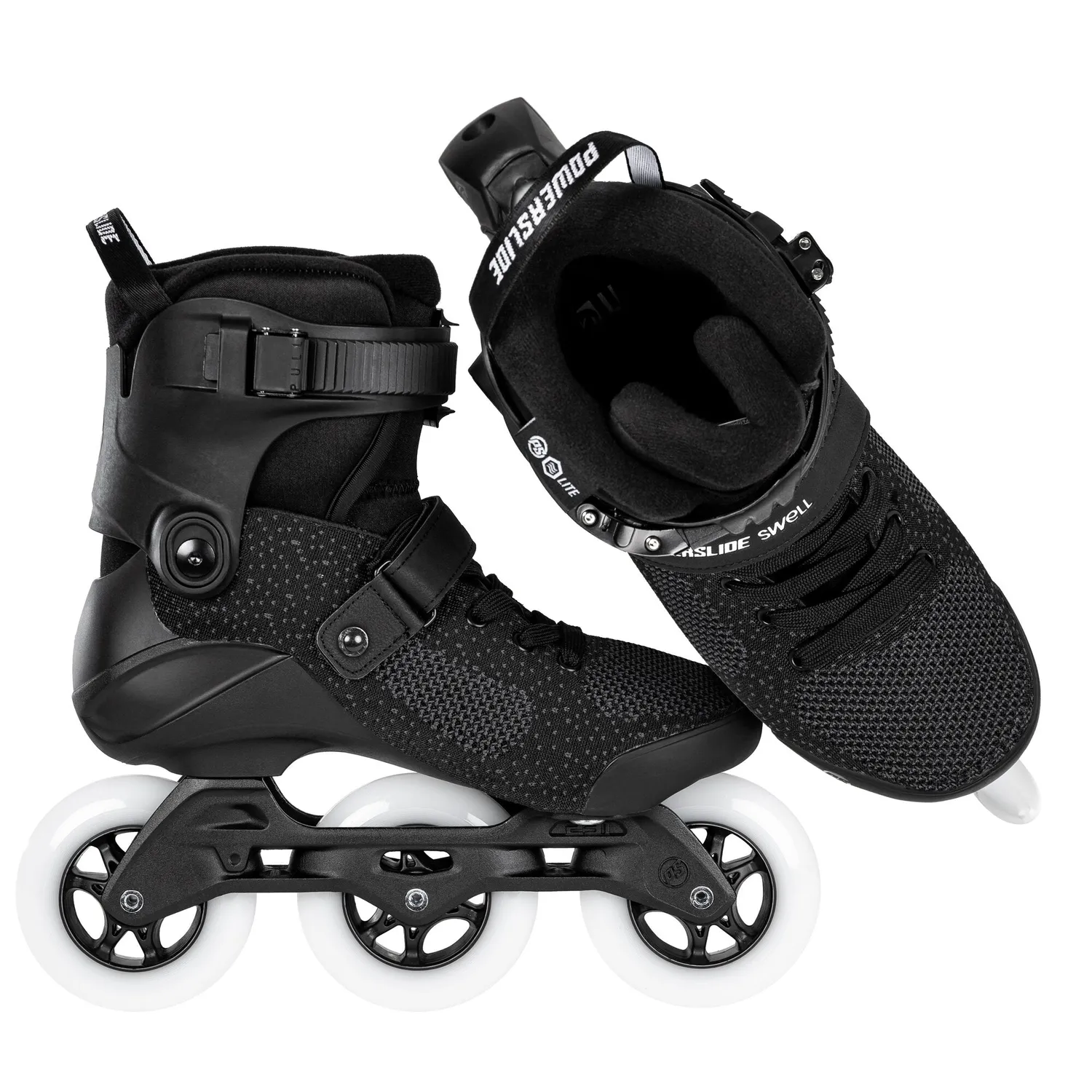 Powerslide Swell Lite Black 100 rulleskøjter sort 3x100