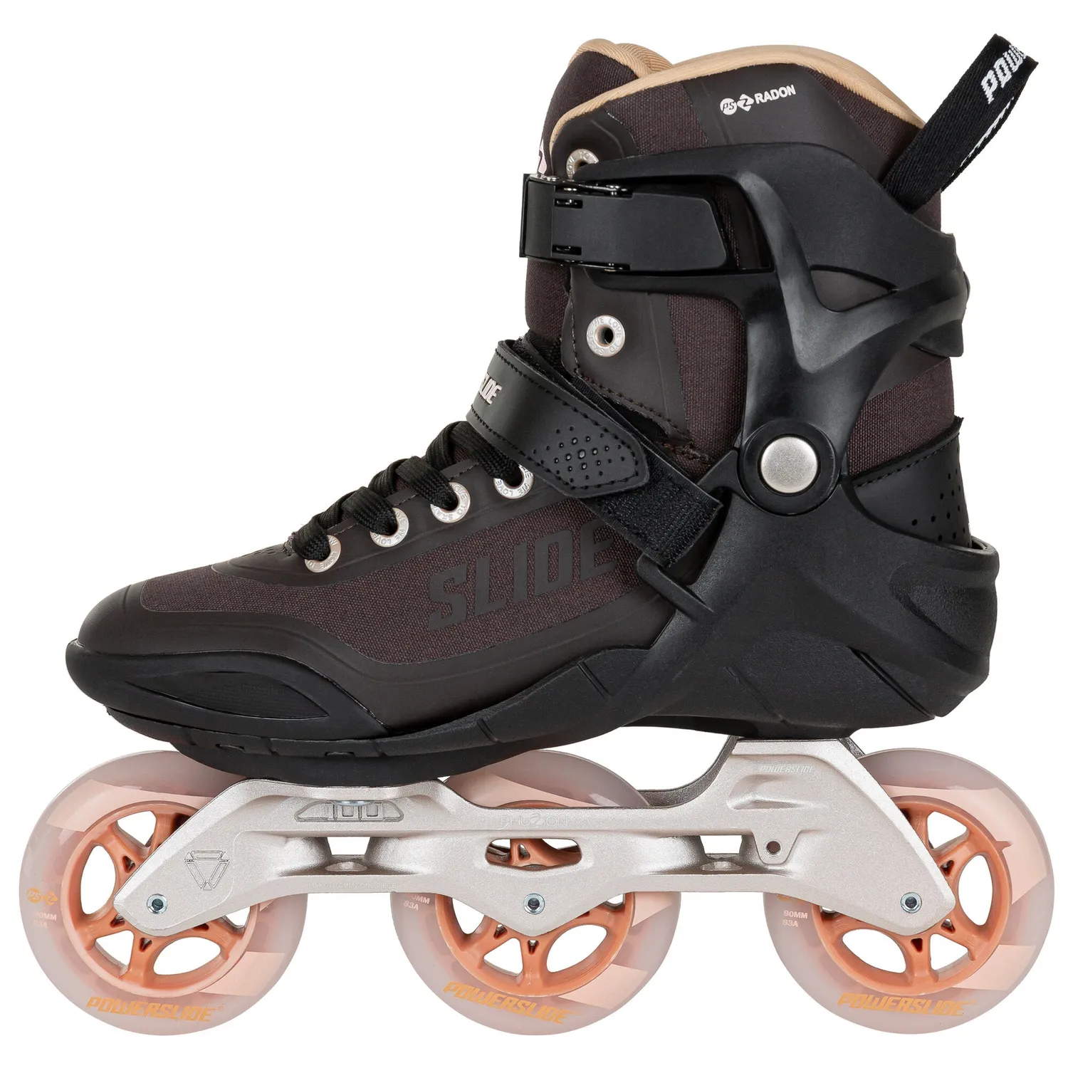 Powerslide Phuzion Radon Bronze 90 rulleskøjter sort 90mm
