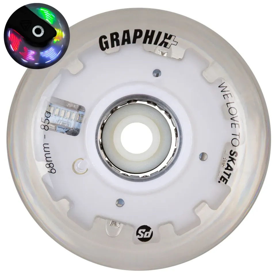 Powerslide Graphix Plus LED hjul 68mm 1 stk 85A