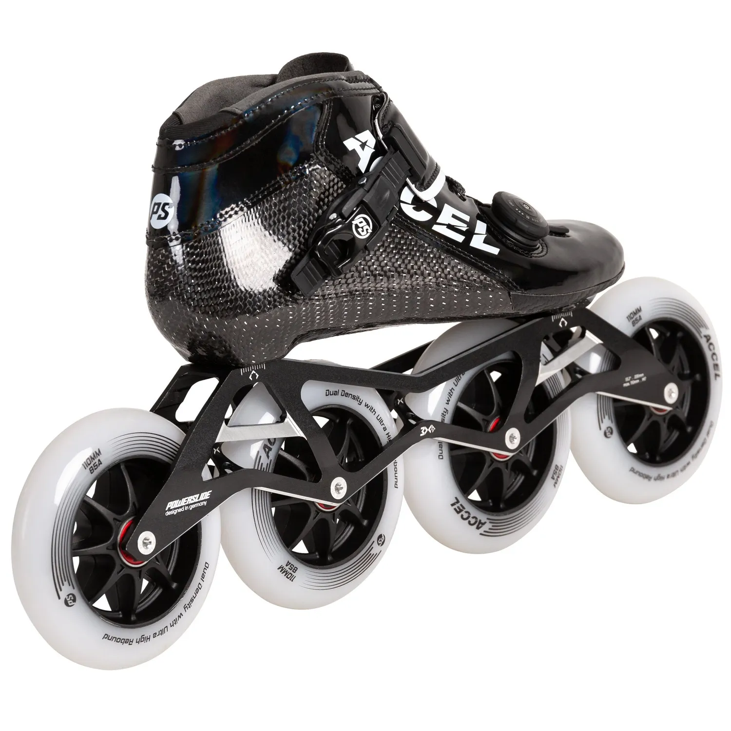 Powerslide Accel Black 110 rulleskøjter carbon 4x110