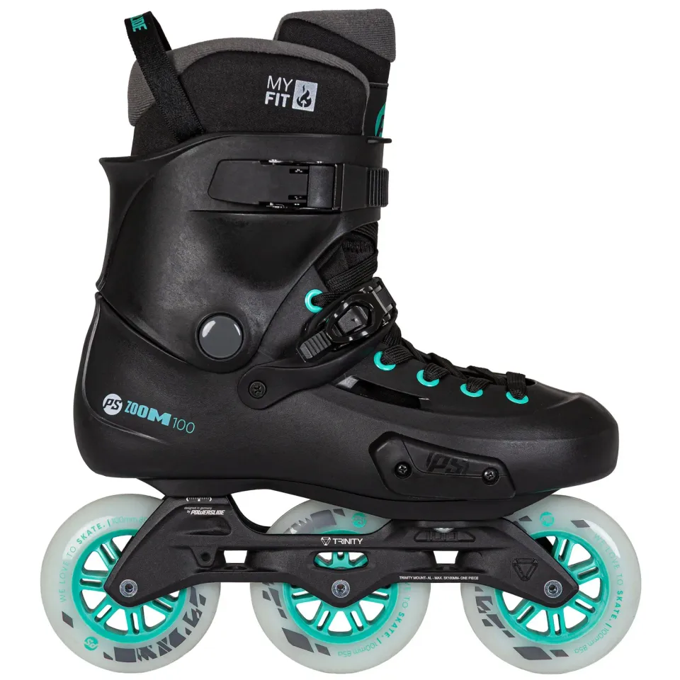 Powerslide Zoom Pro 100 Black Mint rulleskøjter 100 mm