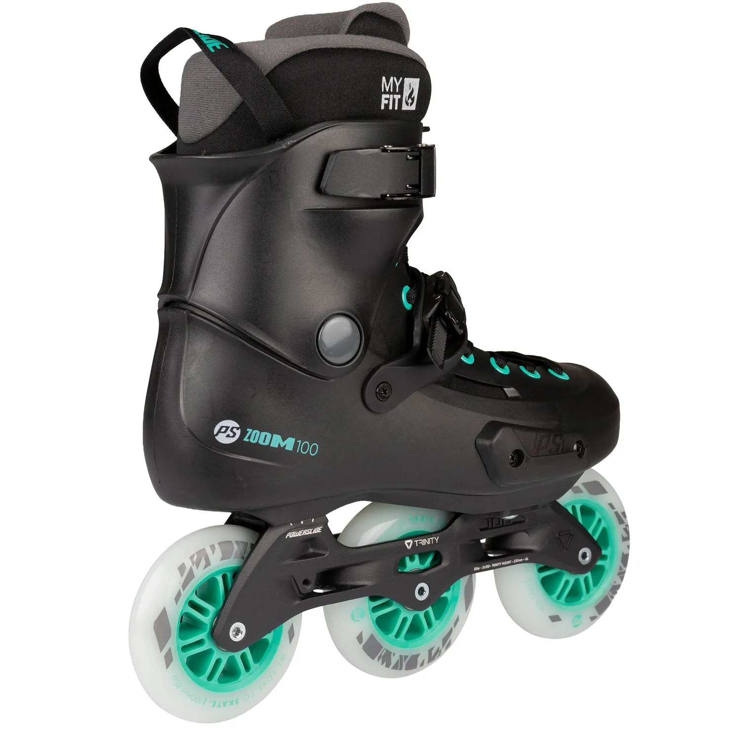 Powerslide Zoom Pro 100 Black Mint rulleskøjter 100 mm