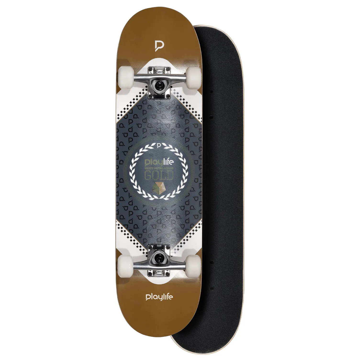 Playlife Heavy Metal Gold skateboard komplet guld