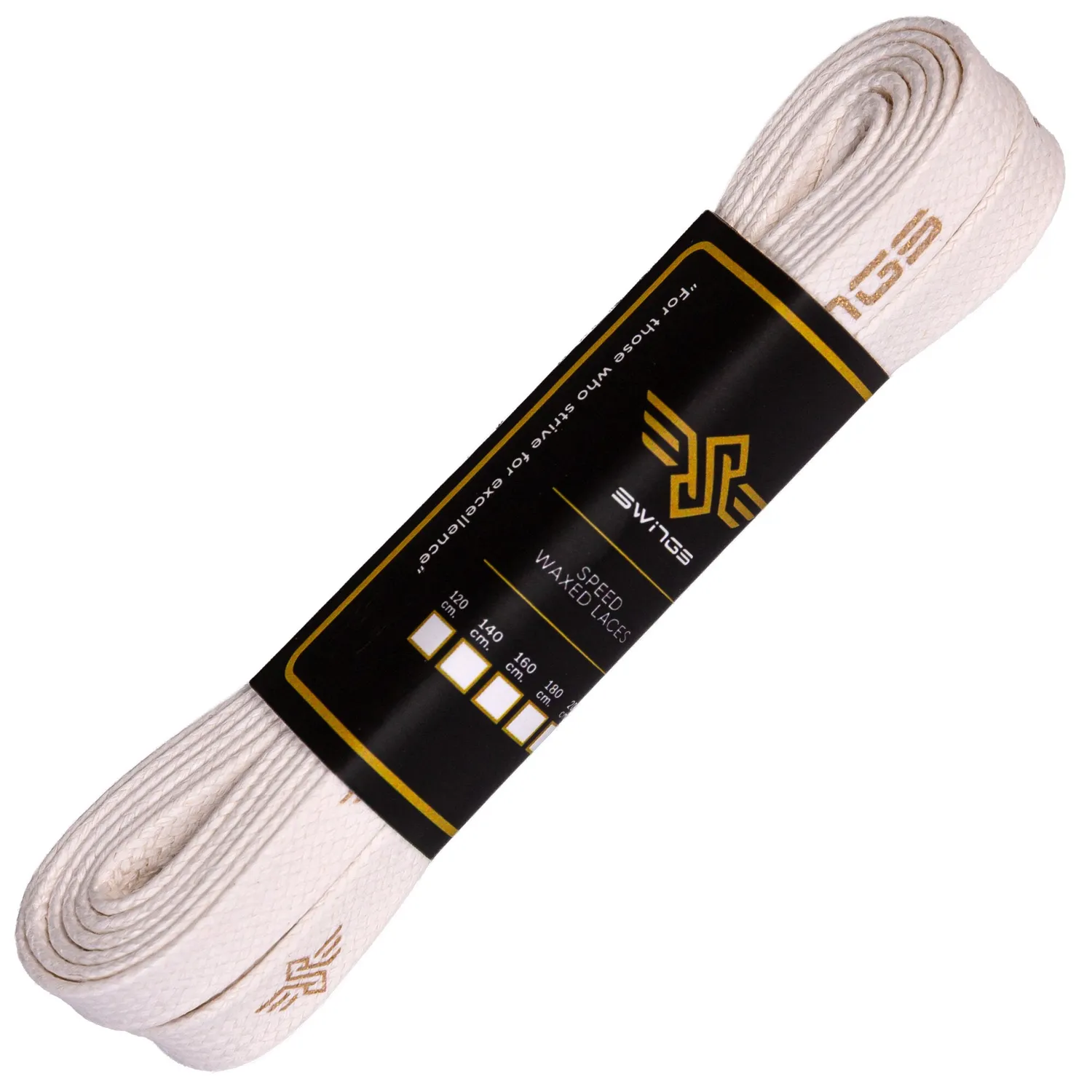Swings Waxed Superlaces snørebånd hvid 140cm