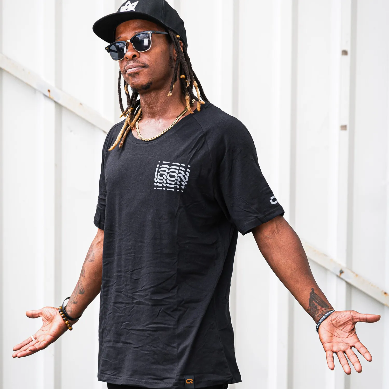 IQON Explore T-Shirt Q bomuld sort M løs pasform