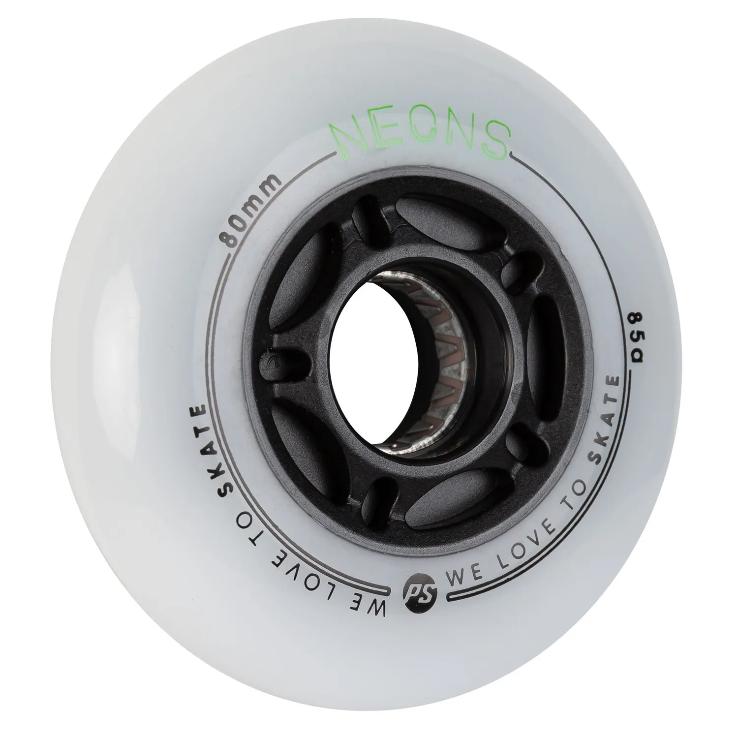 Powerslide Neons 80mm 85A LED-hjul 4-pak grøn