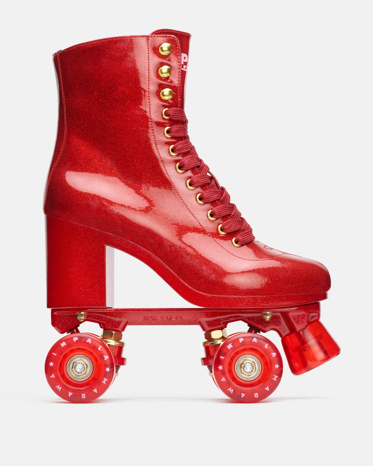 Impala Marawa High Heel rulleskøjter Red Glitter LED