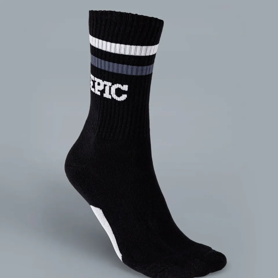 Powerslide Epic Socks skatesokker sort str 38-41 forstærket
