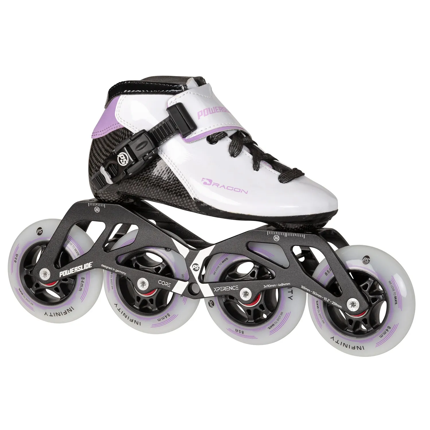 Powerslide Dragon White 84 speedskøjter børn hvid