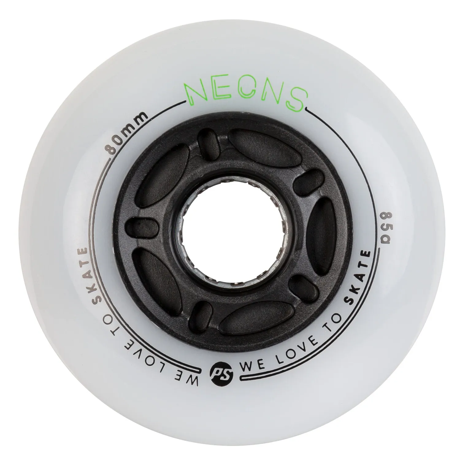 Powerslide Neons 80mm 85A LED-hjul 4-pak grøn