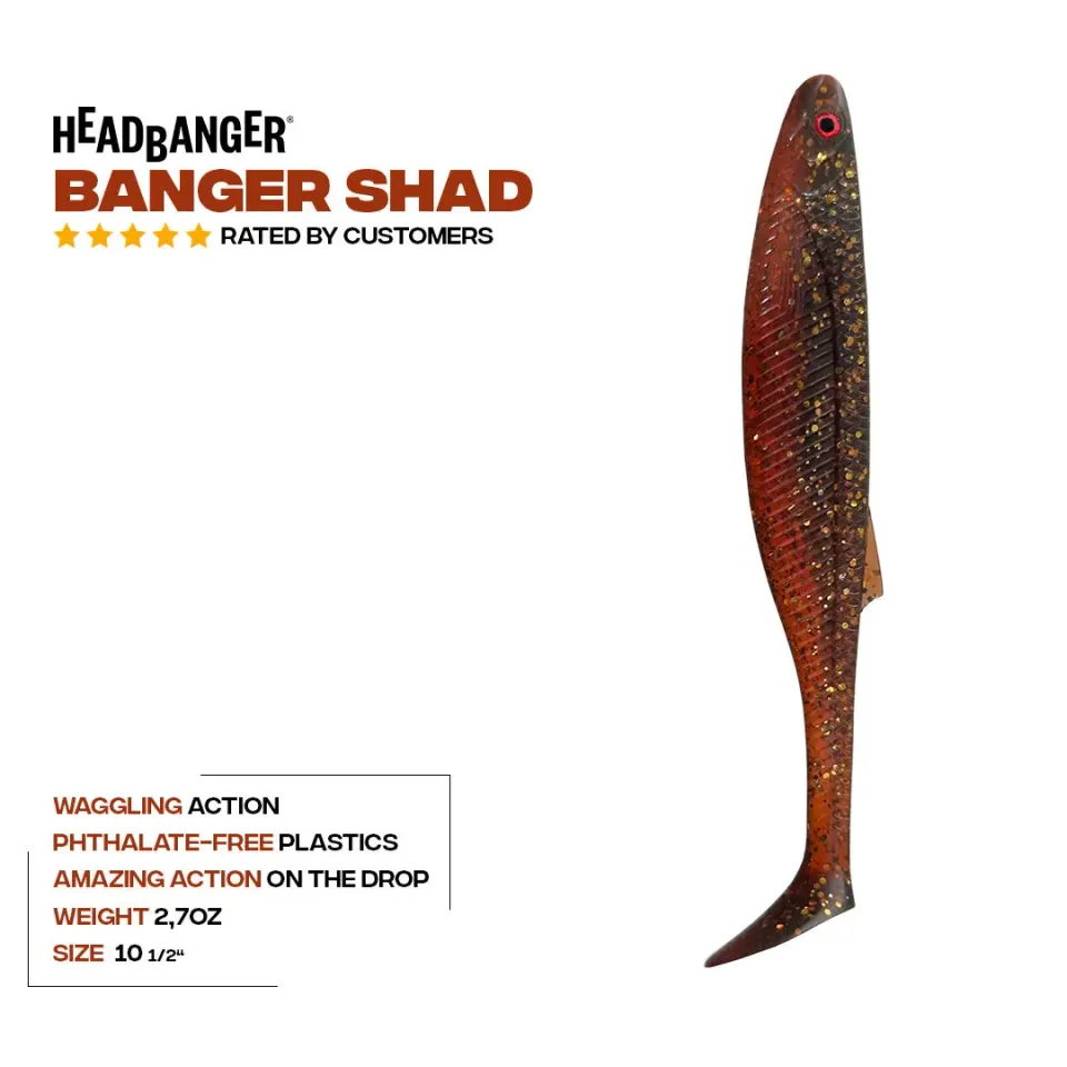 Headbanger BangerShad 10-1/2" gummishad stor
