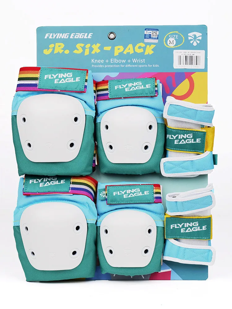 Flying Eagle Valiant Pro Jr beskyttelsessæt Rainbow Blue M