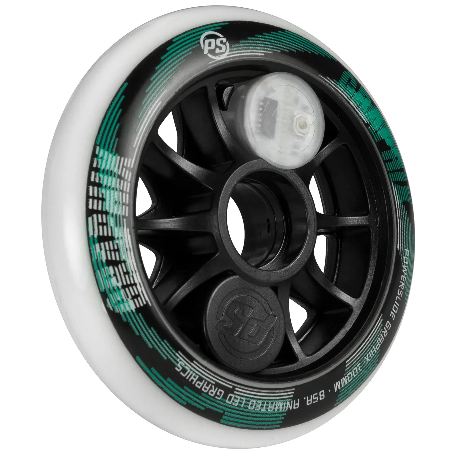 Powerslide Graphix 100 85A LED-hjul hvid 1 stk lys