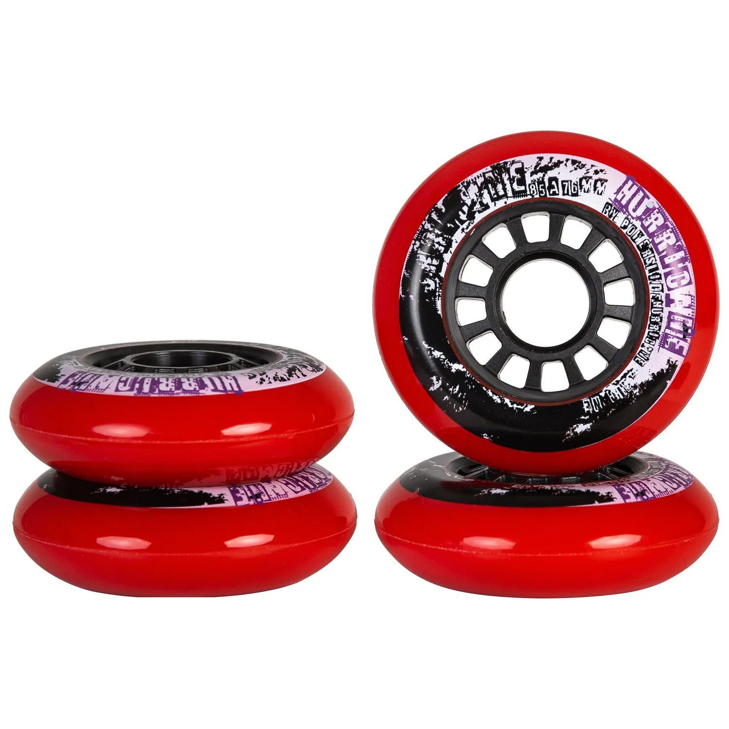 Powerslide Hurricane 76mm 85A hjul rød 4-pak