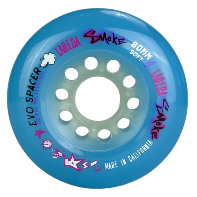 Labeda Smoke Soft rullehockeyhjul blå 80mm med spacers